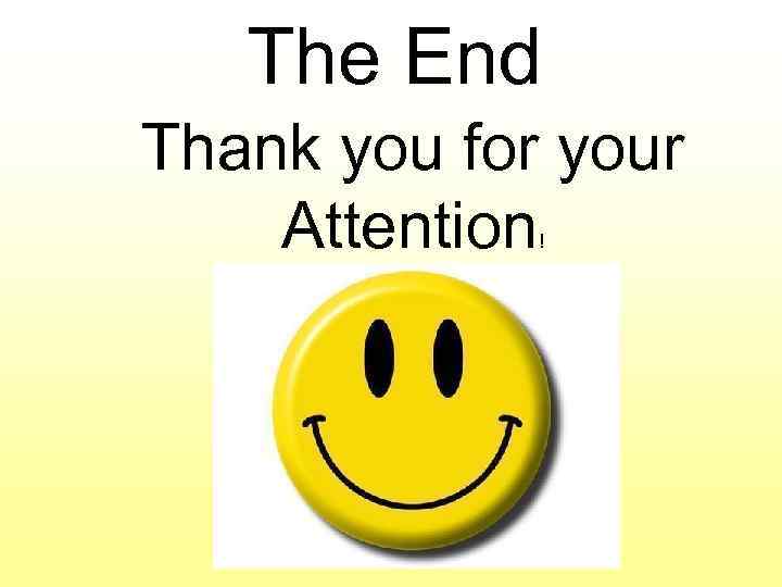 The End Thank you for your Attention ! 