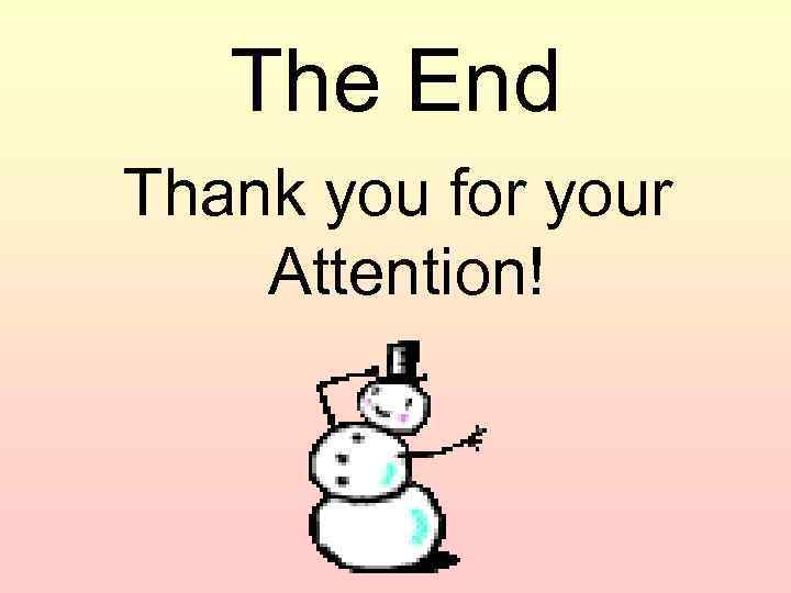 The End Thank you for your Attention! 