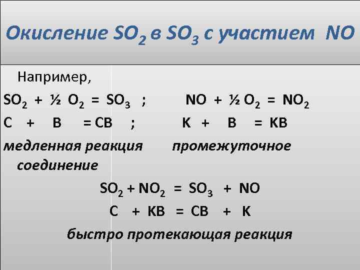 Схема отражающая процесс окисления