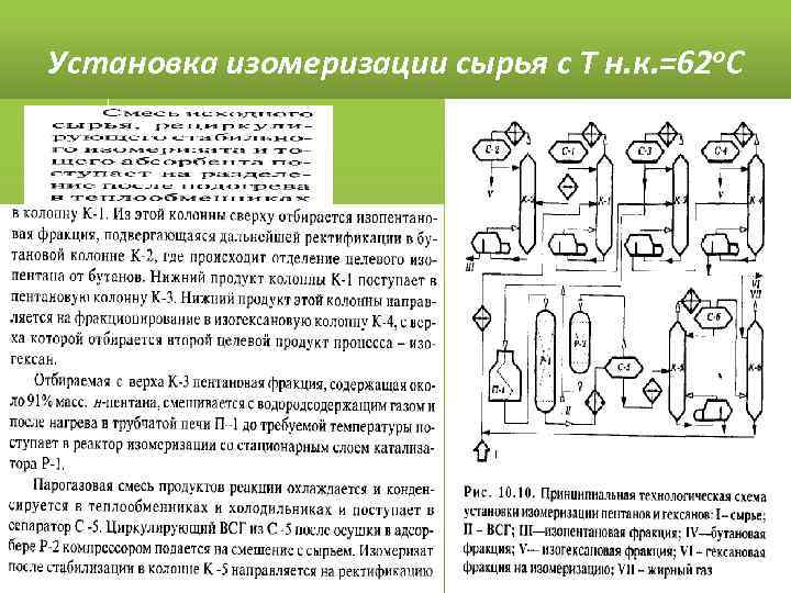 Технологическая схема процесса изомеризации