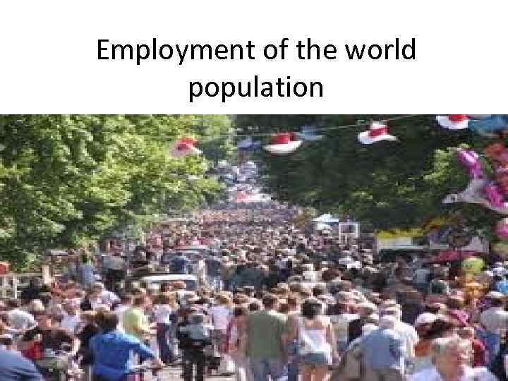Employment of the world population 