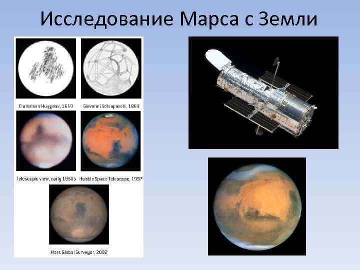 Исследование Марса с Земли 