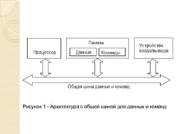 Рисунок 1 - Архитектура с общей шиной для данных и команд 
