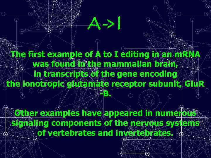 A -> I The first example of A to I editing in an m.