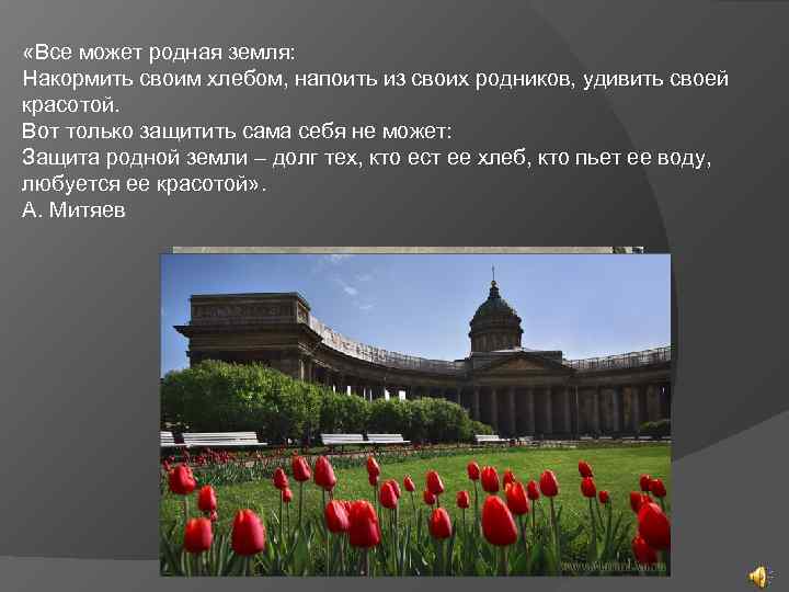  «Все может родная земля: Накормить своим хлебом, напоить из своих родников, удивить своей