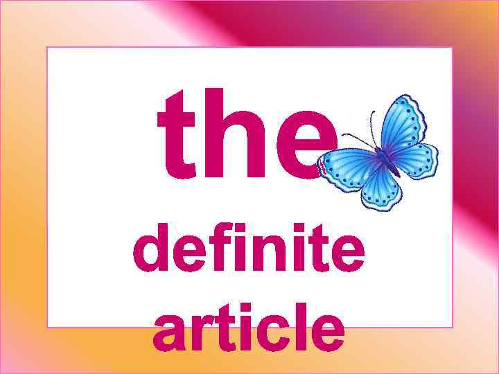 the definite article 