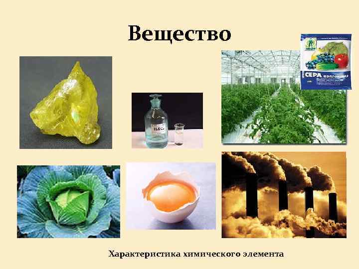 Вещество Характеристика химического элемента 