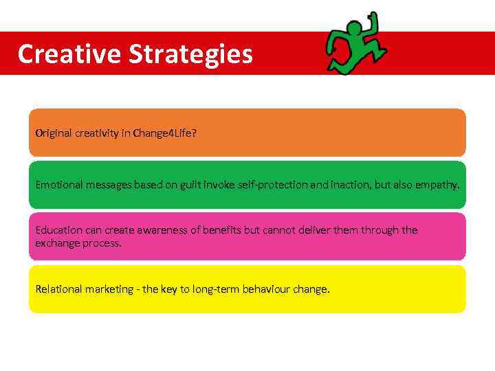 Creative Strategies Original creativity in Change 4 Life? Emotional messages based on guilt invoke