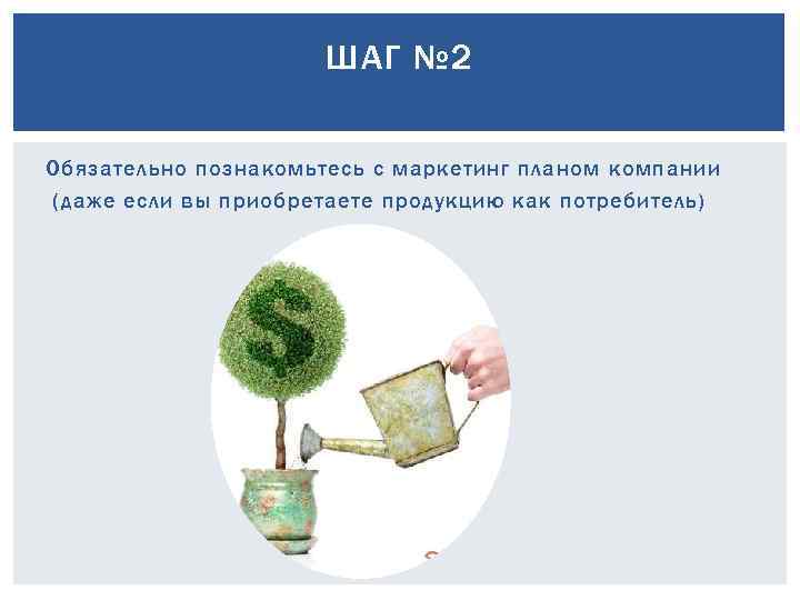 ШАГ № 2 Обязательно познакомьтесь с маркетинг планом компании (даже если вы приобретаете продукцию