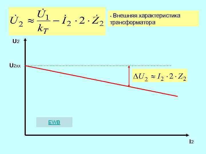 - Внешняя характеристика трансформатора U 2 xx EWB I 2 