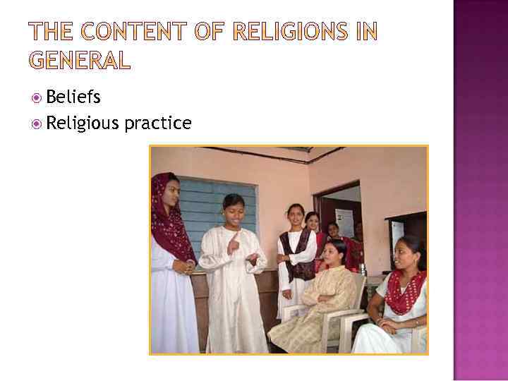  Beliefs Religious practice 