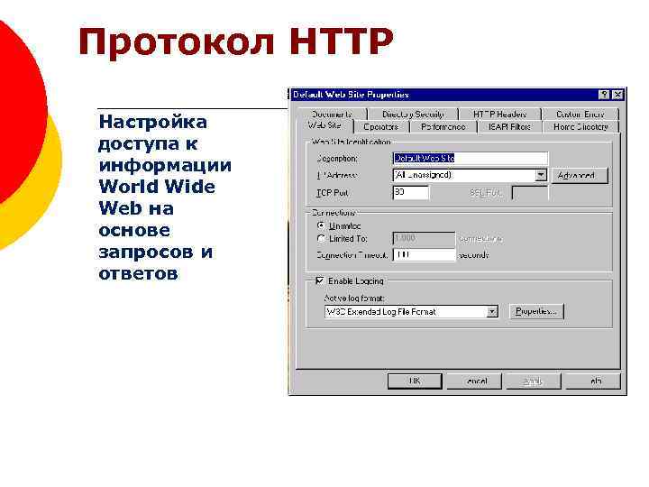 Протокол HTTP Настройка доступа к информации World Wide Web на основе запросов и ответов