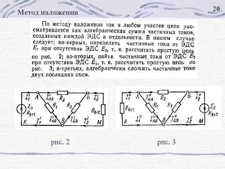 20 Метод наложения рис. 2 рис. 3 