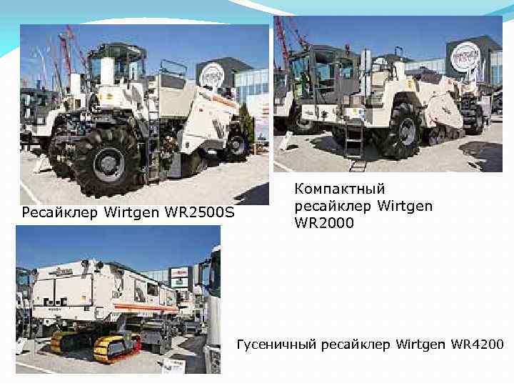 Ресайклер Wirtgen WR 2500 S Компактный ресайклер Wirtgen WR 2000 Гусеничный ресайклер Wirtgen WR