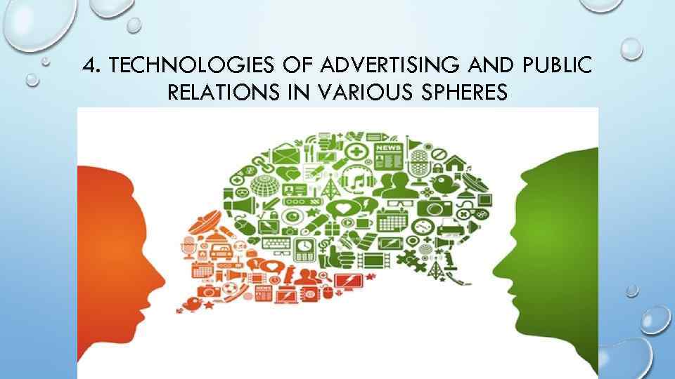 4. TECHNOLOGIES OF ADVERTISING AND PUBLIC RELATIONS IN VARIOUS SPHERES 