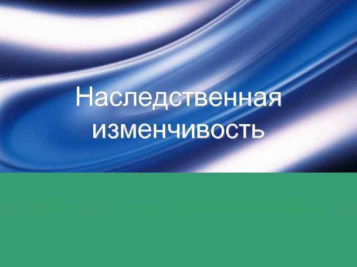 Наследственная изменчивость 