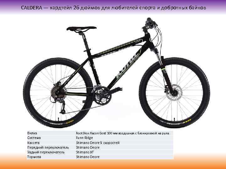CALDERA — хардтейл 26 дюймов для любителей спорта и добротных байков Вилка Система Кассета