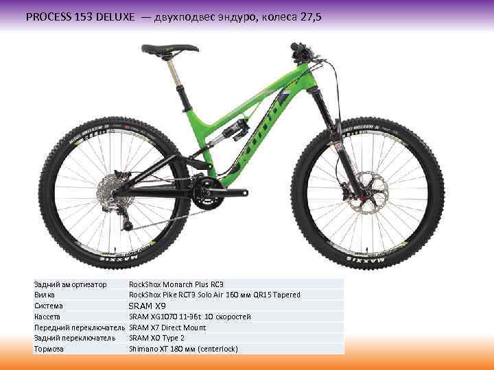 PROCESS 153 DELUXE — двухподвес эндуро, колеса 27, 5 Задний амортизатор Вилка Система Кассета