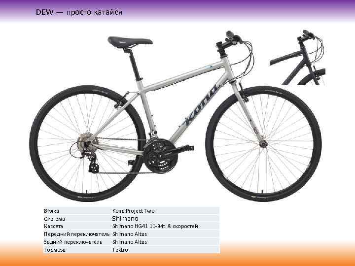 DEW — просто катайся Вилка Система Кассета Передний переключатель Задний переключатель Тормоза Kona Project