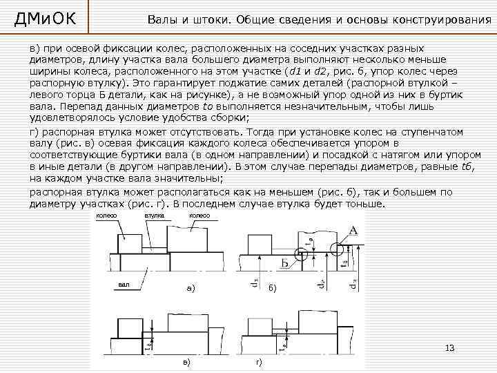 ДМи. ОК Валы и штоки. Общие сведения и основы конструирования в) при осевой фиксации