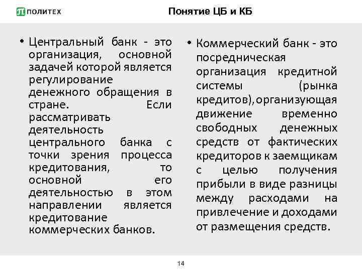 Термины центрального банка