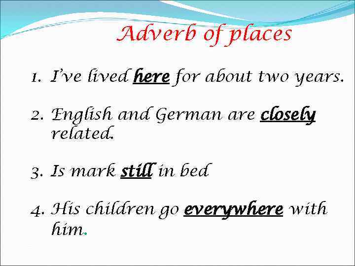 Adverbs In The Parts Of Speech Adverb