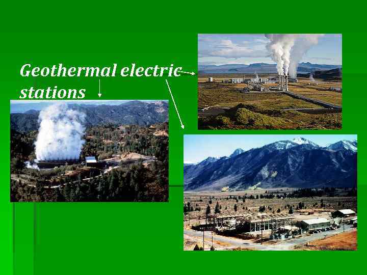 Geothermal electric stations 