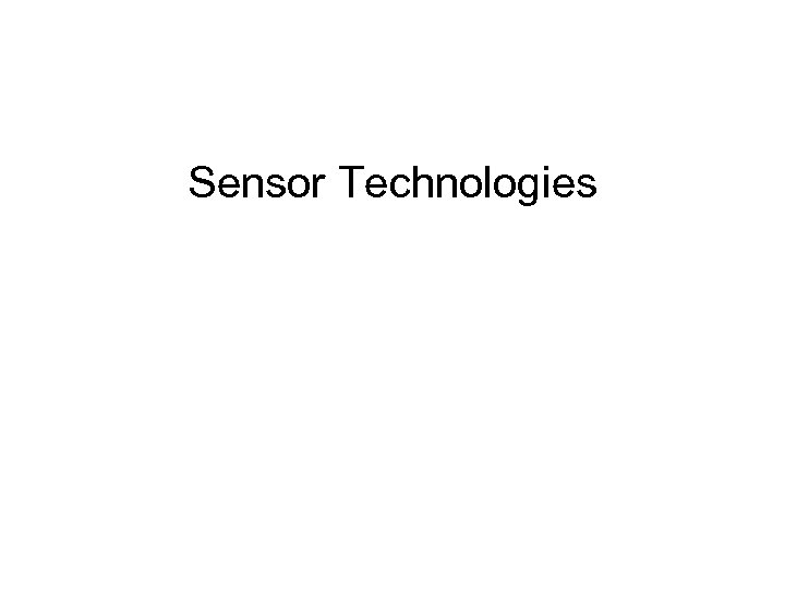 Sensor Technologies 