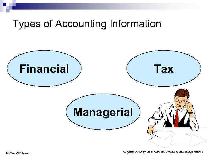 Types of Accounting Information Financial Tax Managerial Mc. Graw-Hill/Irwin Copyright © 2006 by The