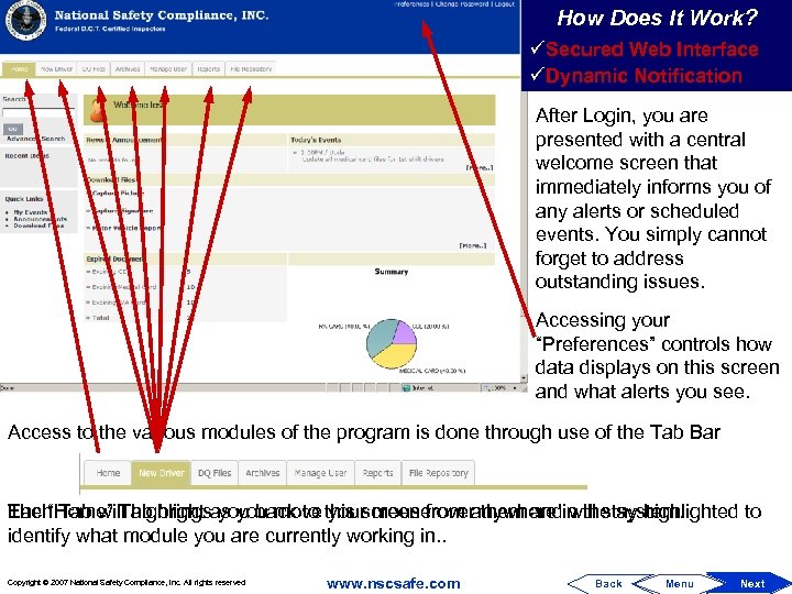 How Does It Work? üSecured Web Interface üDynamic Notification After Login, you are presented