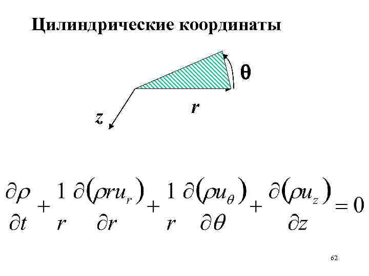 Цилиндрические координаты z r 62 