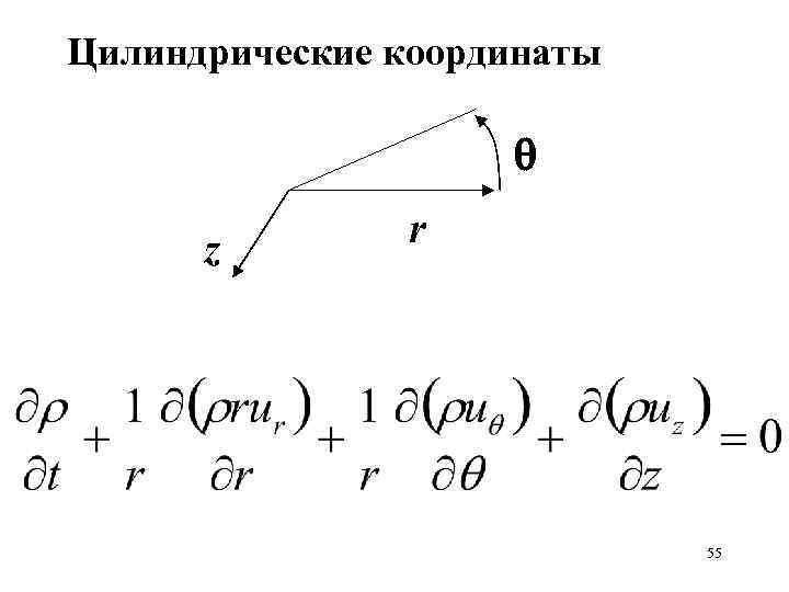 Цилиндрические координаты z r 55 