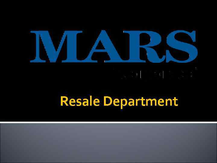 Resale Department 