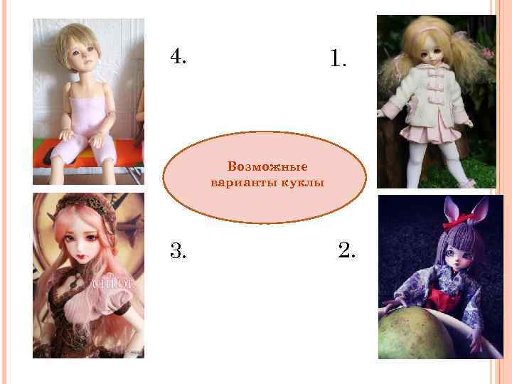 4. 1. Возможные варианты куклы 3. 2. 