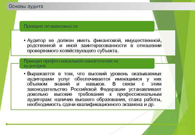 Правовое обеспечение аудита. Правовые основы аудиторской деятельности. Принцип независимости аудитора. Принципы деятельности аудитора. Профессиональная деятельность аудитора.