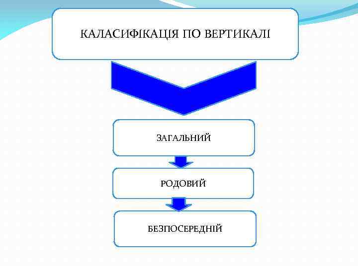 КАЛАСИФІКАЦІЯ ПО ВЕРТИКАЛІ ЗАГАЛЬНИЙ РОДОВИЙ БЕЗПОСЕРЕДНІЙ 