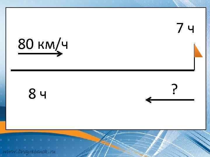80 км/ч 8 ч 7 ч ? 