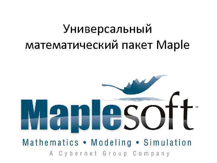Универсальный математический пакет Maple 