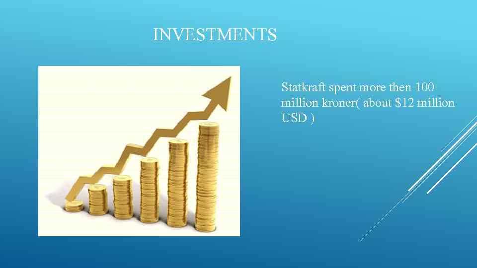 INVESTMENTS Statkraft spent more then 100 million kroner( about $12 million USD ) 