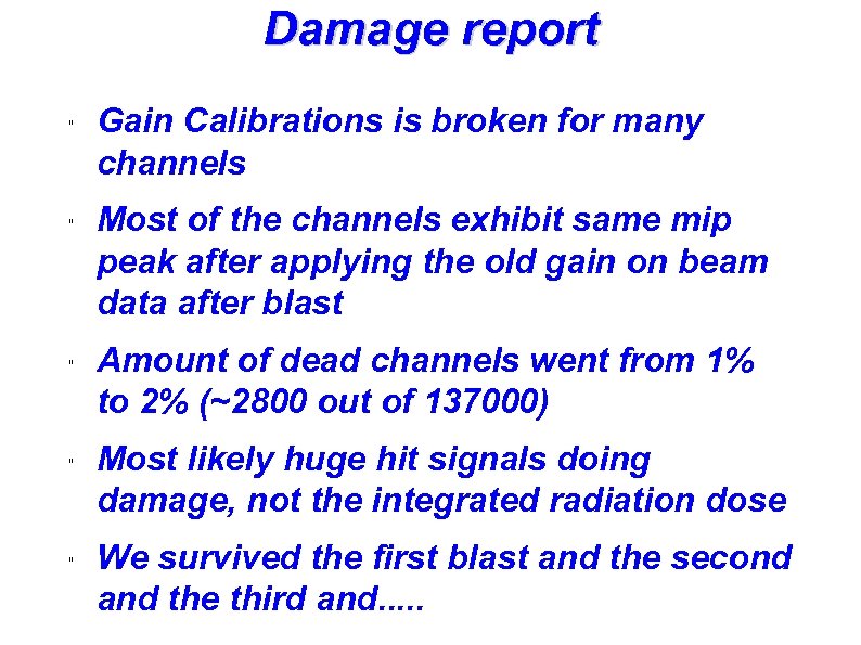 Damage report 