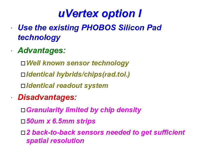u. Vertex option I 