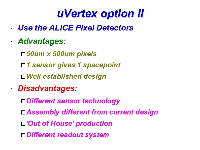 u. Vertex option II 
