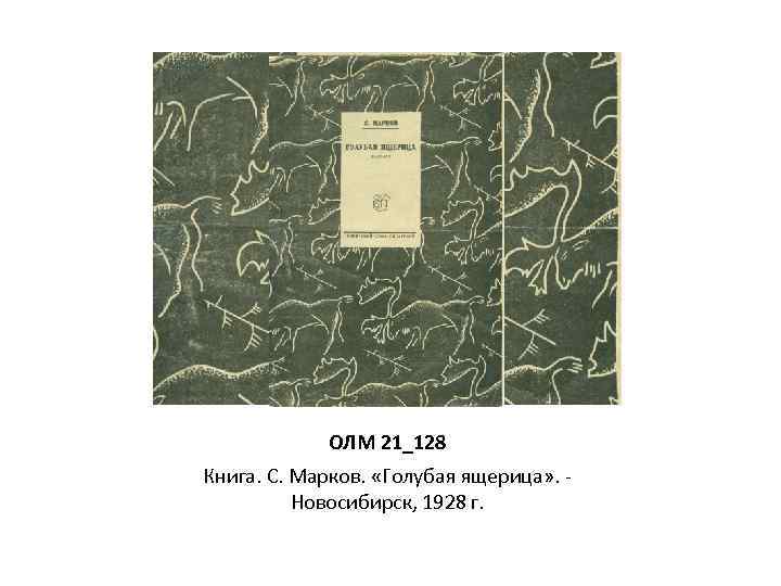 ОЛМ 21_128 Книга. С. Марков. «Голубая ящерица» . Новосибирск, 1928 г. 