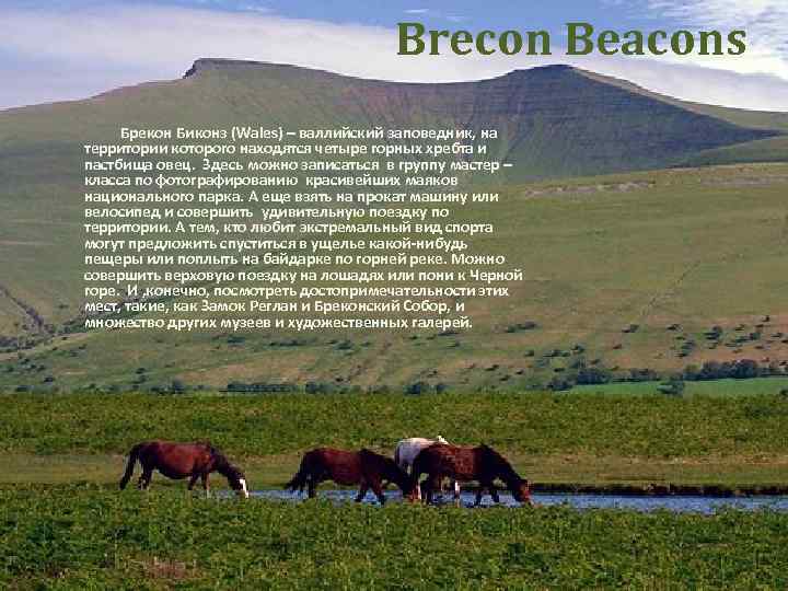 Brecon Beacons Брекон Биконз (Wales) – валлийский заповедник, на территории которого находятся четыре горных