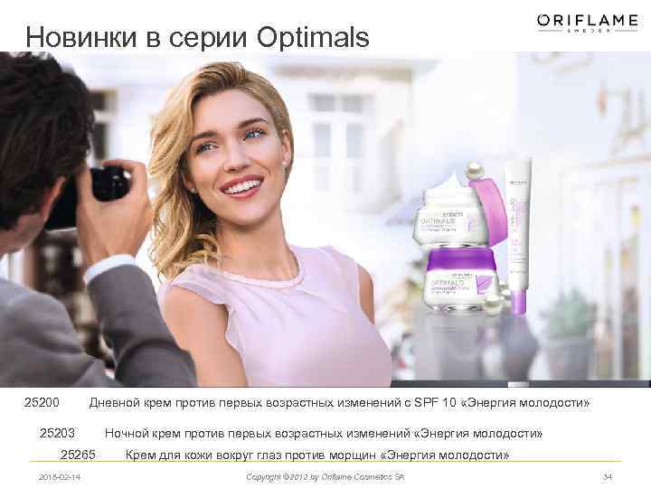 Новинки в серии Optimals 25200 Дневной крем против первых возрастных изменений с SPF 10