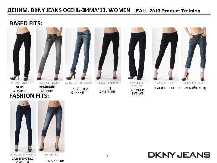 ДЕНИМ. DKNY JEANS ОСЕНЬ-ЗИМА’ 13. WOMEN FALL 2013 Product Training BASED FITS: СИТИ СТРЭЙТ