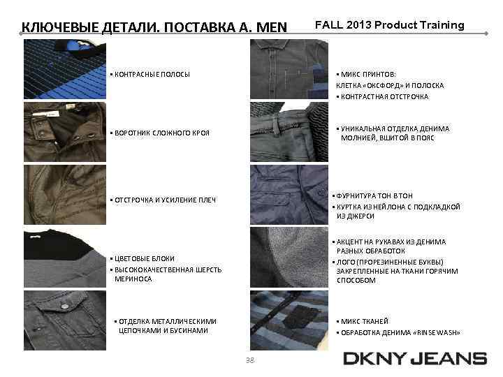 КЛЮЧЕВЫЕ ДЕТАЛИ. ПОСТАВКА А. MEN § КОНТРАСНЫЕ ПОЛОСЫ FALL 2013 Product Training § МИКС