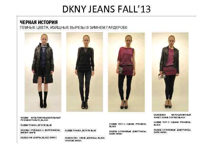 DKNY JEANS FALL’ 13 ЧЕРНАЯ ИСТОРИЯ ТЕМНЫЕ ЦВЕТА, ИЗЯЩНЫЕ ВЫРЕЗЫ В ЗИМНЕМ ГАРДЕРОБЕ D