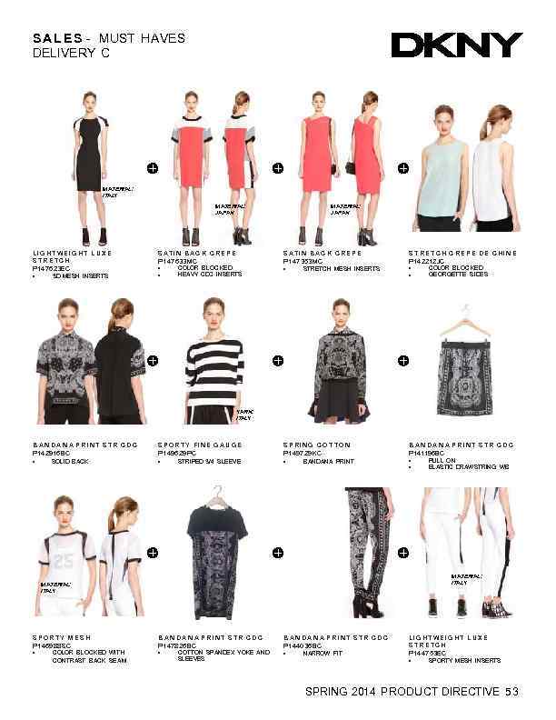 S A L E S - MUST HAVES DELIVERY C M ATERIAL: ITALY M