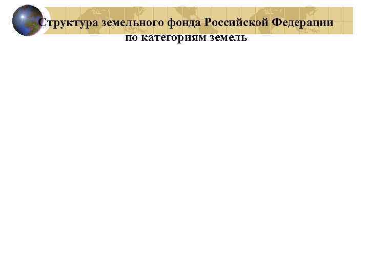 Структура земельного фонда Российской Федерации по категориям земель 